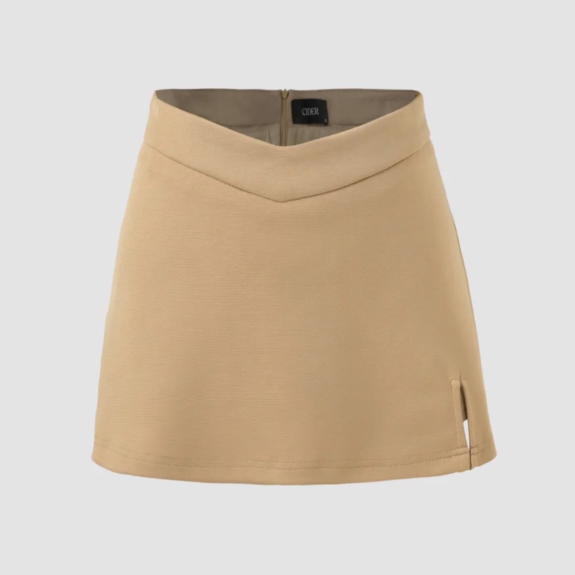 Cider Solid Slit Basic Skort